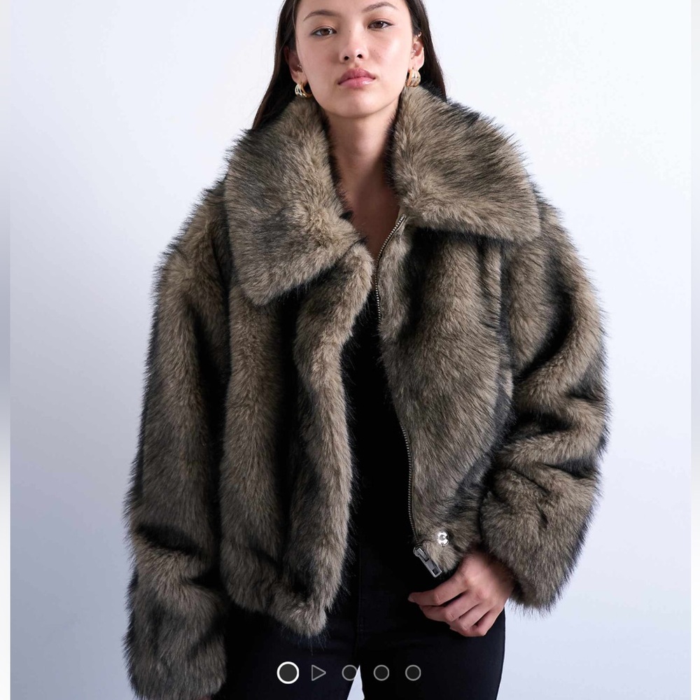 Women's TOPSHOP Faux Fur Jacket
